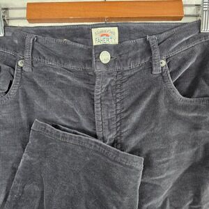 Faherty Mens Corduroy Pants Charcoal Gray Straight Leg 33x32